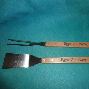 TAMPA BAY RAYS MLB TAILGATING 2 PC BBQ GRILL SET 21 KAYMEN wood/stainless